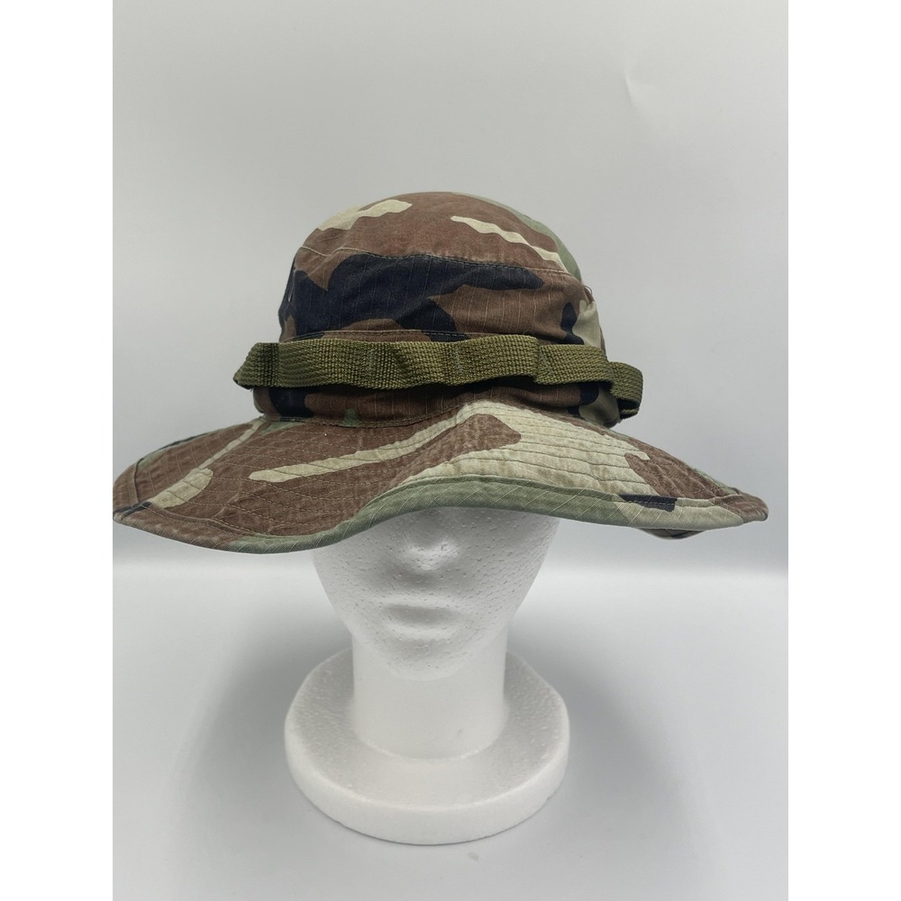 Vintage US Military Camo Gorpcore Hat Boonie Fitted Mens 7 1/4 Camouflage  90s
